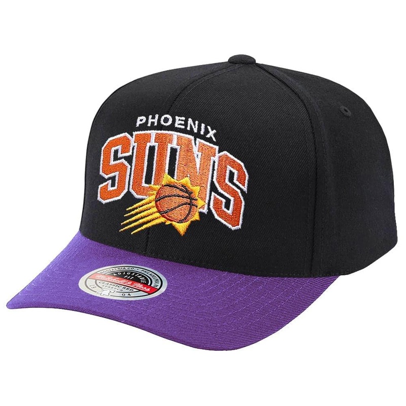 Phoenix Suns Mitchell & Ness NBA HWC Team Arch Pro Crown Snapback Hat – Black
