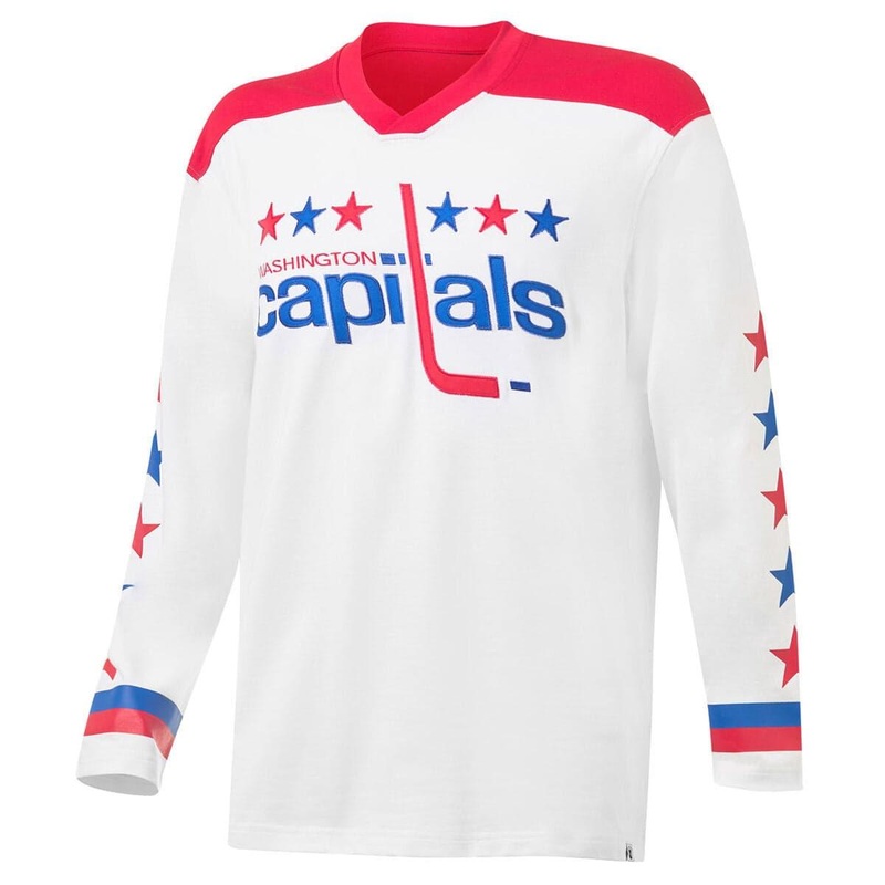 Washington Capitals Majestic NHL Heavyweight Throwback Replica Jersey – Off White