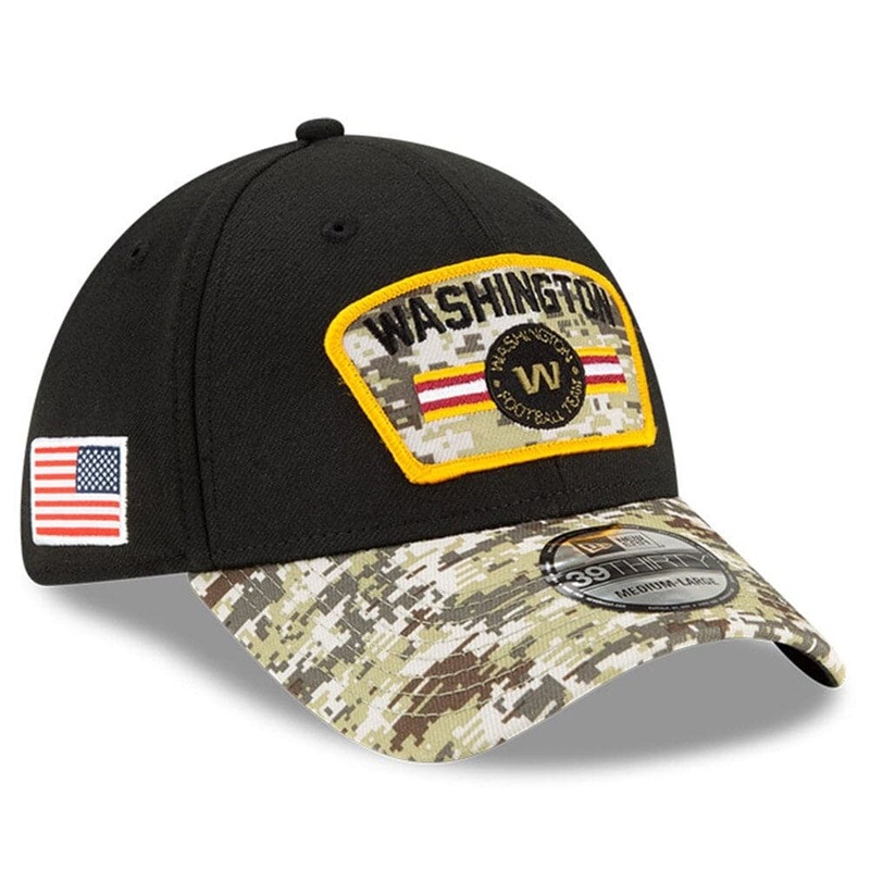Washington Commanders New Era NFL 2021 Salute To Service 39THIRTY Flex Fit Hat – Black