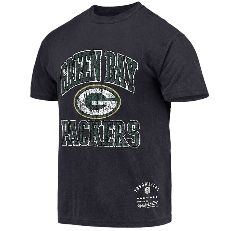 Green Bay Packers Mitchell & Ness NFL Ivy Arch Vintage T-Shirt – Faded Black