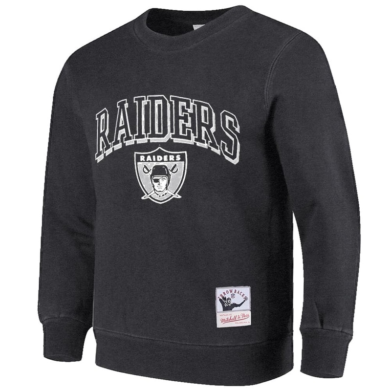 Las Vegas Raiders Mitchell & Ness NFL Keyline Vintage Crew Jumper – Faded Black