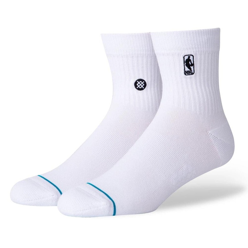 NBA Logoman Stance Black & White Quarter Socks – White