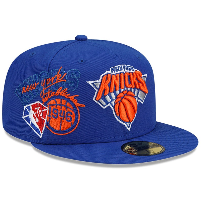 New York Knicks New Era NBA 21-22 Back Half 59FIFTY Fitted Hat – Blue