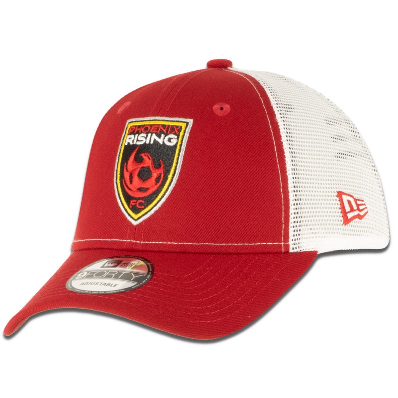 Phoenix Rising New Era Shield 9FORTY Trucker Adjustable Hat – Red
