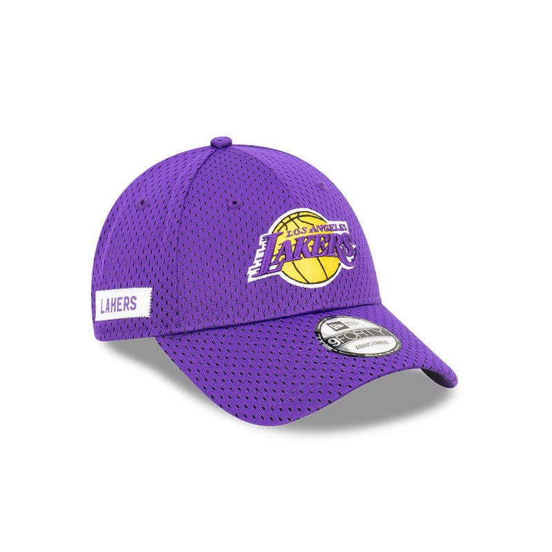 Youths Los Angeles Lakers New Era NBA Sidepatch Mesh 9FORTY Snapback Hat – Purple