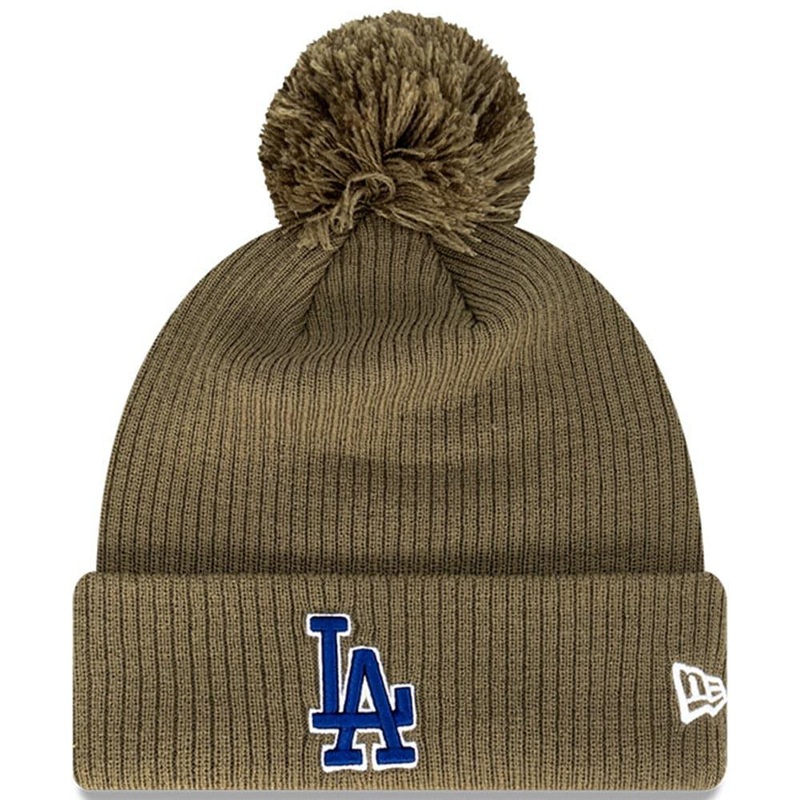 Los Angeles Dodgers New Era MLB Team Pom Knit Beanie – Olive