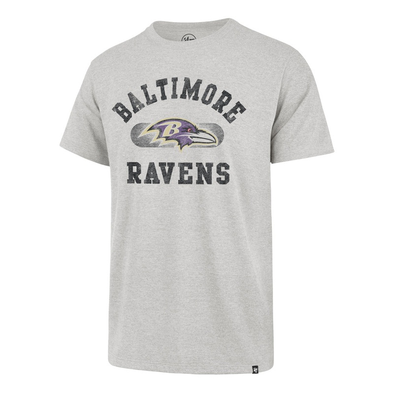 NFL Baltimore Ravens ’47 Brisk Franklin T-Shirt – Heather Gray