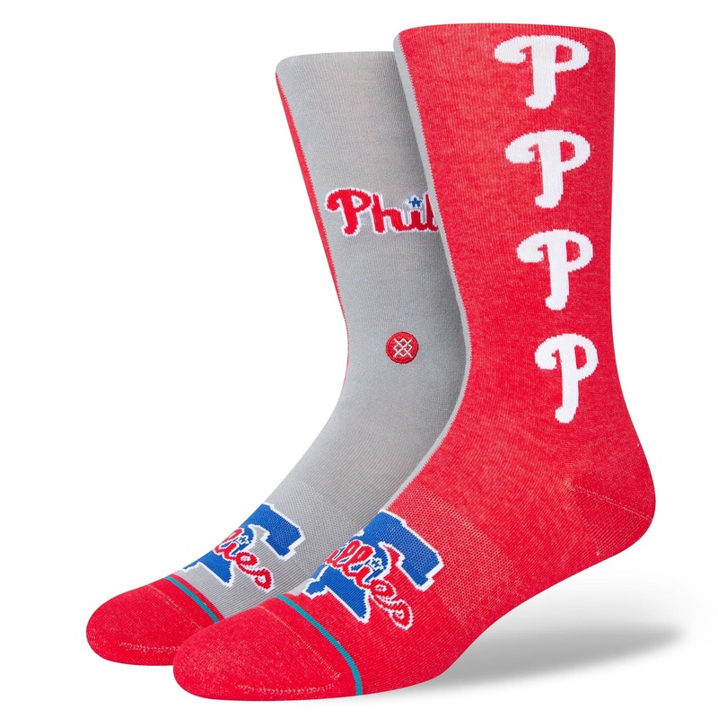 Philadelphia Phillies Stance MLB Grey Split Crew Socks – Red