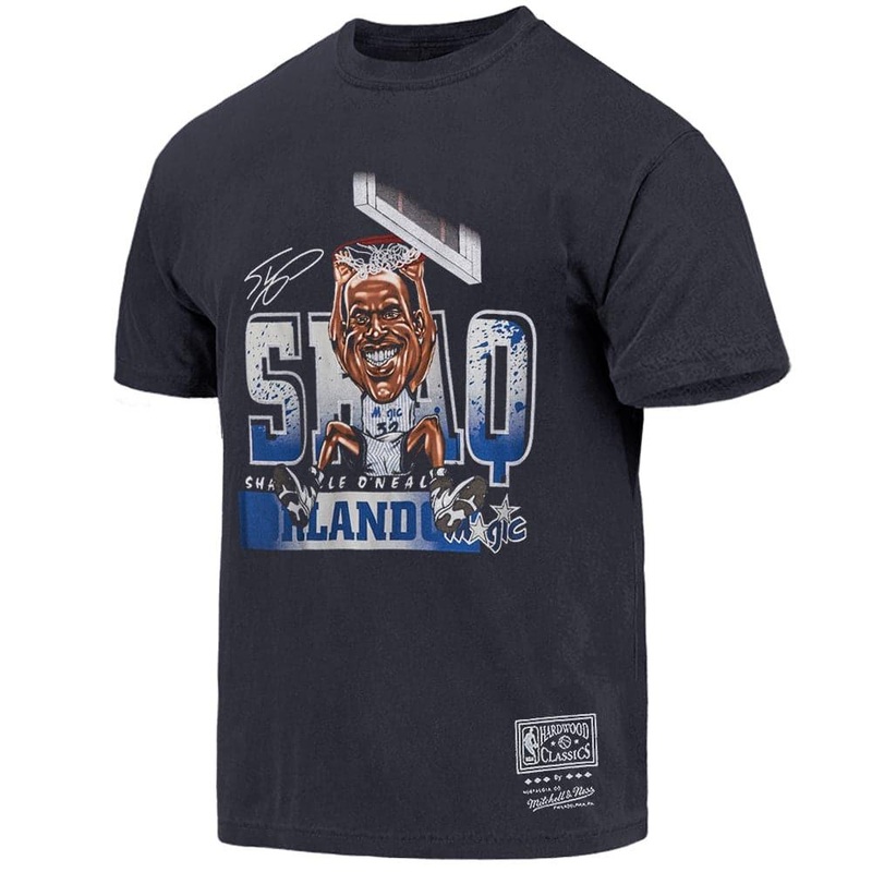 Shaquille O’Neal Orlando Magic Mitchell & Ness NBA Caricature Vintage T-Shirt – Faded Black