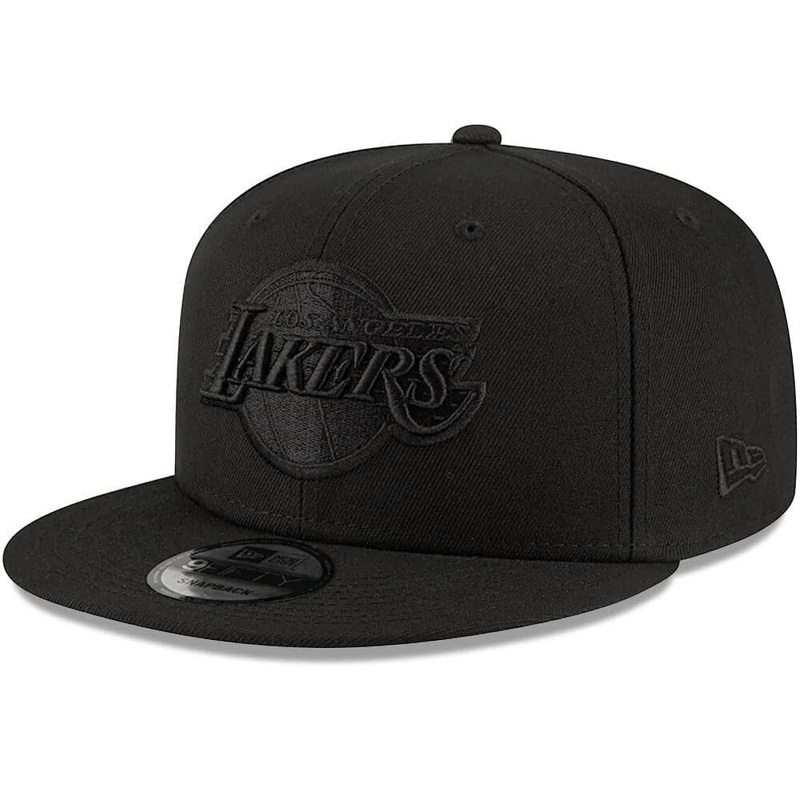 Los Angeles Lakers New Era NBA Black On Black 9FIFTY Snapback Hat