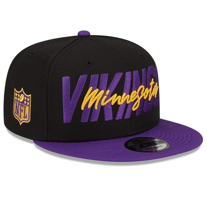 Minnesota Vikings New Era NFL 2022 Draft On-Stage 9FIFTY Snapback Hat – Black