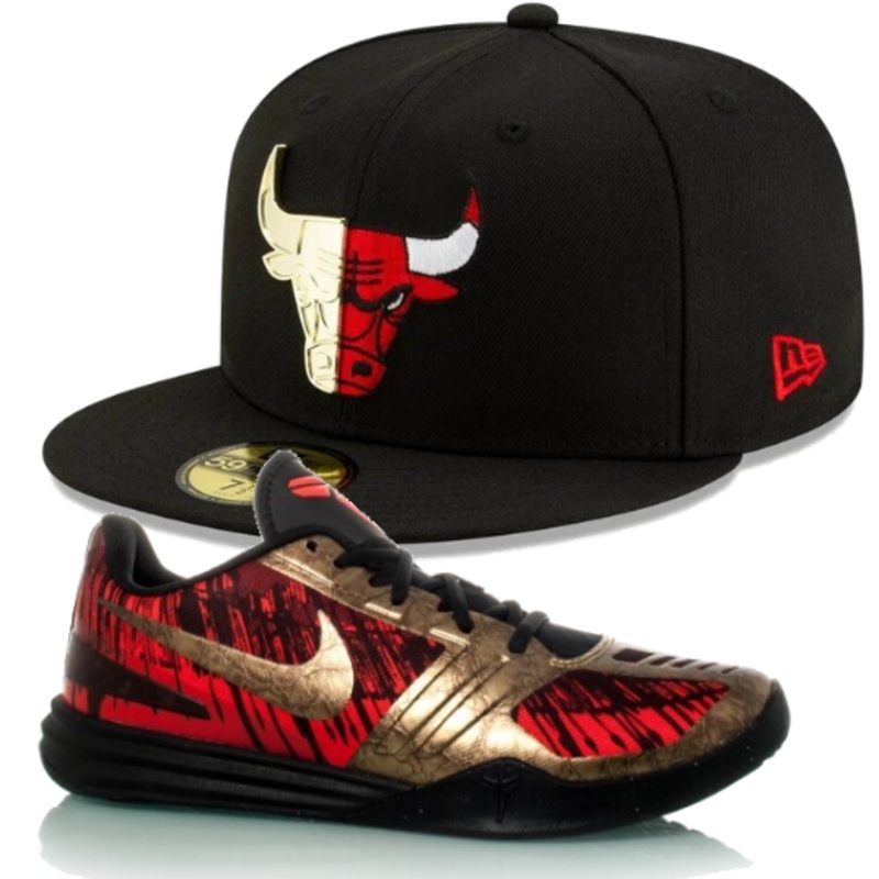 New Era Chicago Bulls Split Metal & Thread 59FIFTY Fitted Hat W/ Matching Sneakers