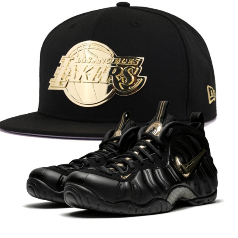 New Era Los Angeles Lakers Black Gold Metal Badge 59Fifty Fitted