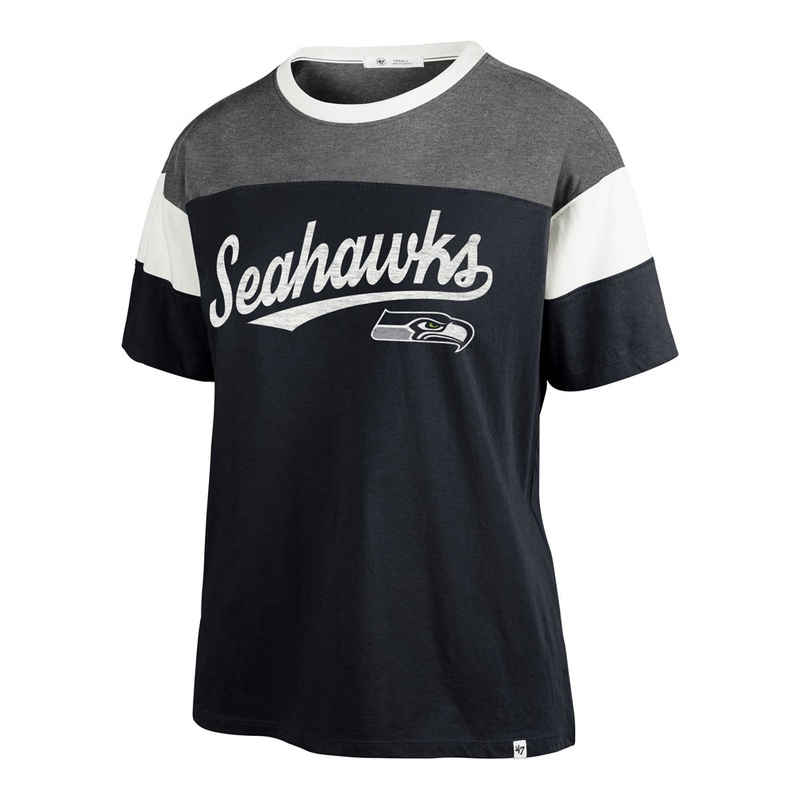 NFL Seattle Seahawks Women’s ’47 Breezy Time Off T-Shirt – Navy