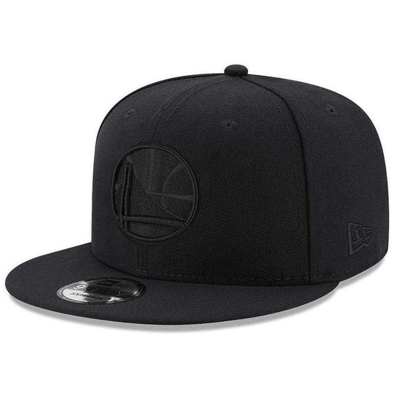 Golden State Warriors New Era NBA Black On Black 9FIFTY Snapback Hat