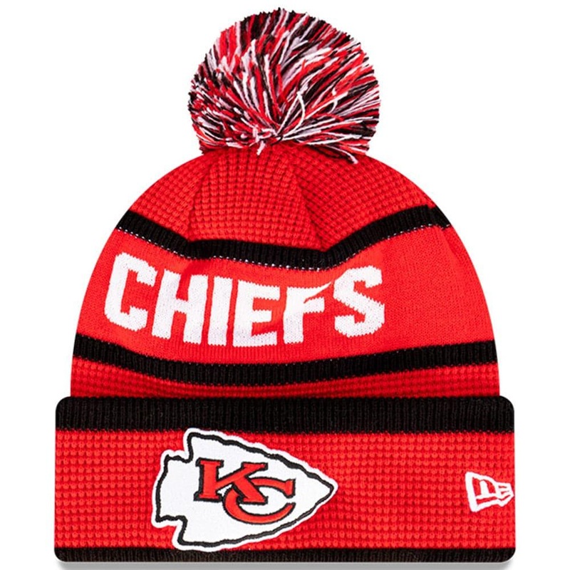 Kansas City Chiefs New Era NFL Wordmark Waffle Knit Beanie – Red
