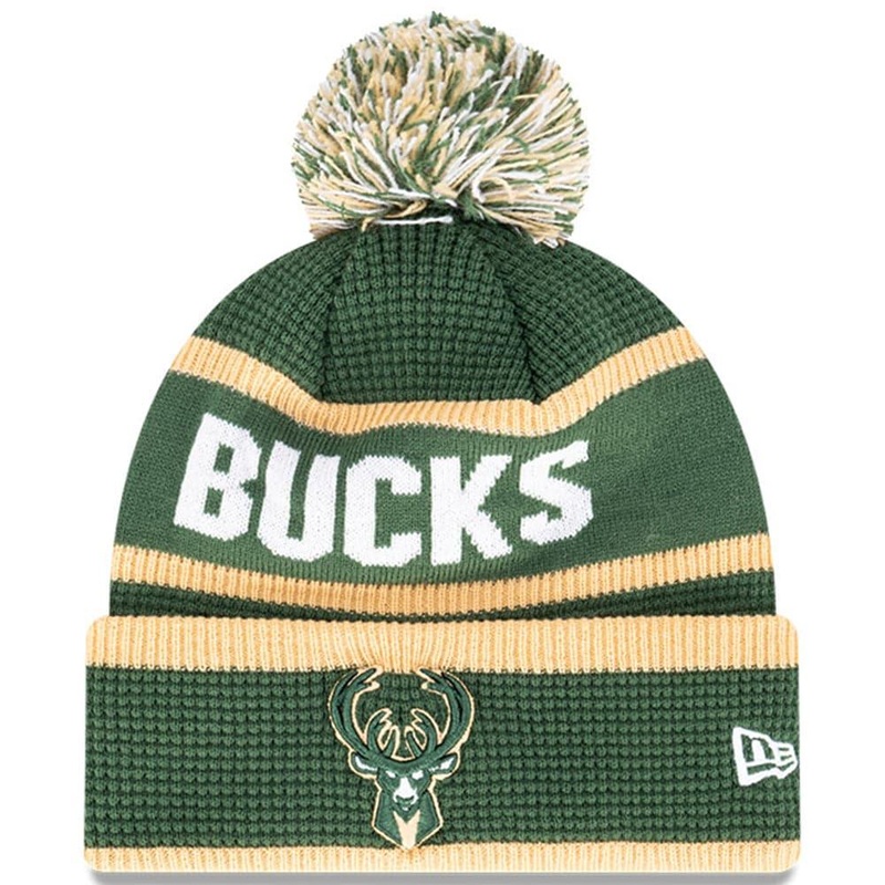 Milwaukee Bucks New Era NBA Wordmark Waffle Knit Beanie – Green
