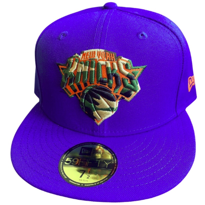 New Era New York Knicks Royal Blue Camo Logo 59Fifty Fitted Hat