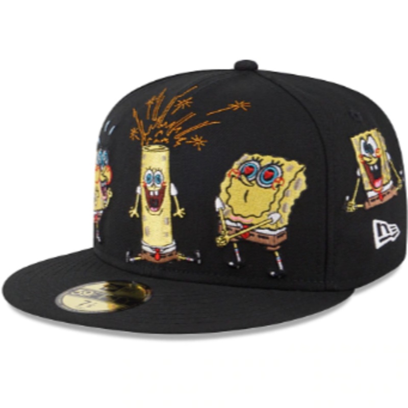 New Era Spongebob Black Multi Patch 59Fifty Fitted Hat
