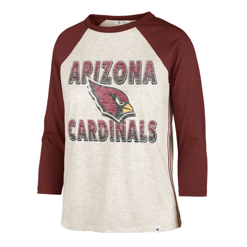 NFL Arizona Cardinals Women’s ’47 Good Vibes Ava Raglan T-Shirt – Cream