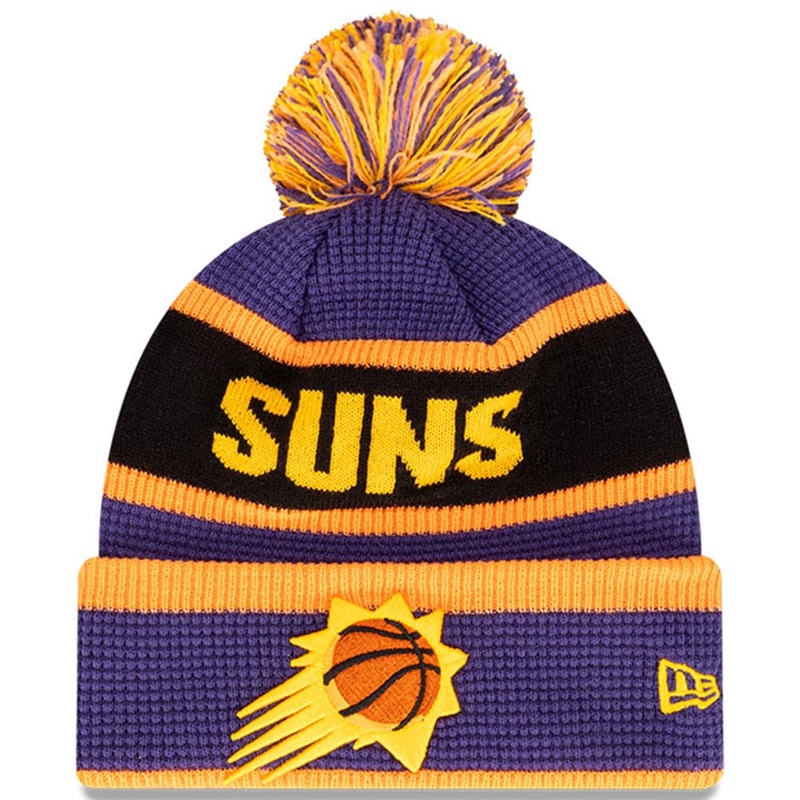 Phoenix Suns New Era NBA Wordmark Waffle Knit Beanie – Purple