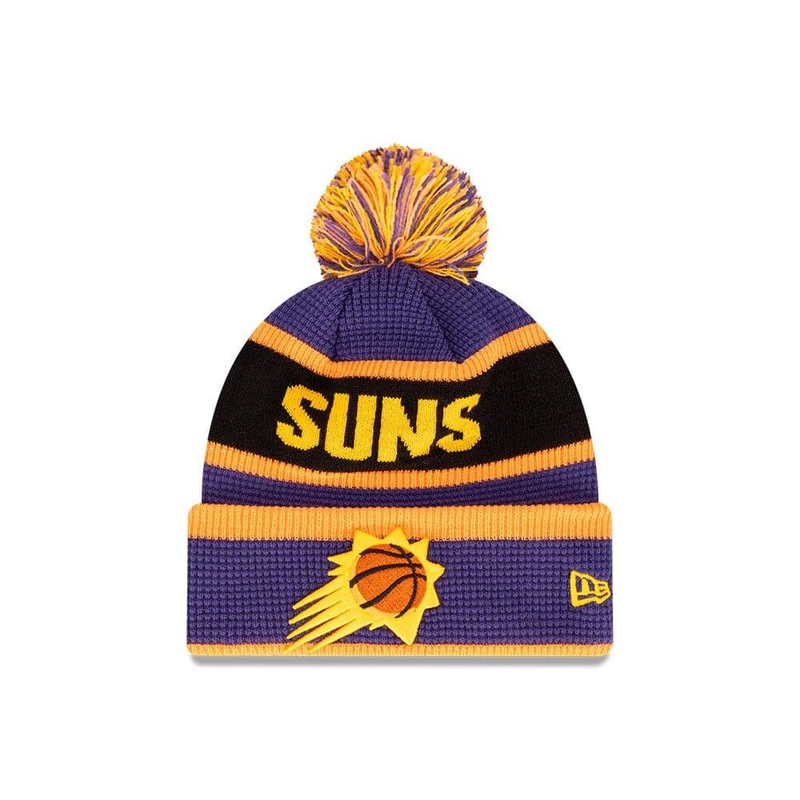 Youths Phoenix Suns New Era NBA Wordmark Waffle Knit Beanie – Purple