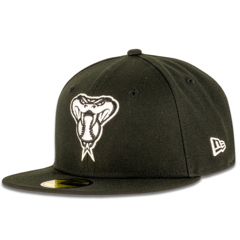 MLB Arizona Diamondbacks New Era Snakehead Black and White 59FIFTY Fitted Hat – Black