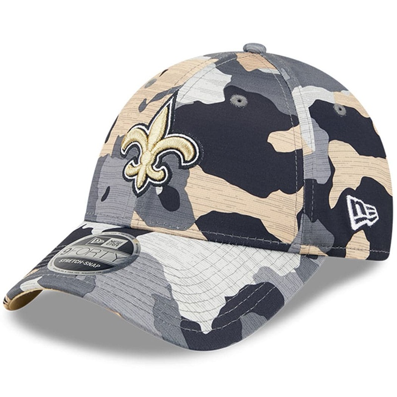 New Orleans Saints New Era NFL 22 Training Camp 9FORTY Stretch Snap Hat – Camo
