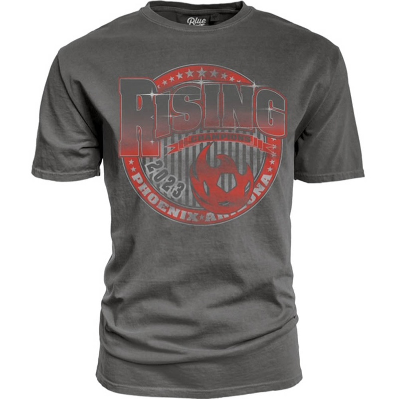 Phoenix Rising Blue 84 2023 USL Champions Quiet T-Shirt – Graphite