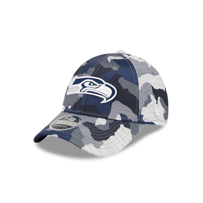 Youths Seattle Seahawks New Era NFL 22 Training Camp 9FORTY Stretch Snap Hat – Camo