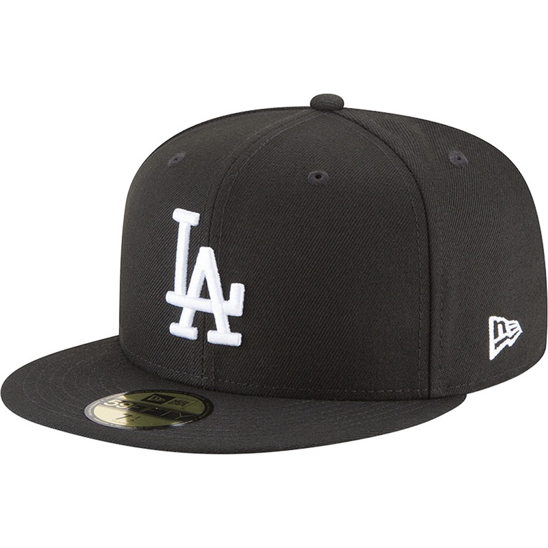 MLB Los Angeles Dodgers New Era Black & White 59FIFTY Fitted Hat – Black