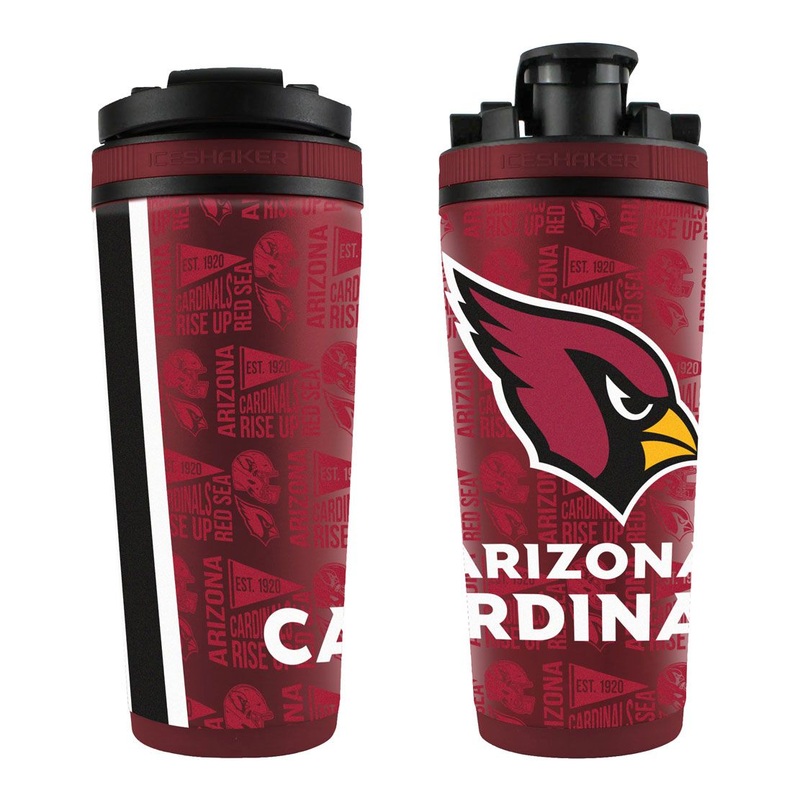 NFL Arizona Cardinals Ice Shaker 26oz 4D Elements Stainless Steel Ice Shaker