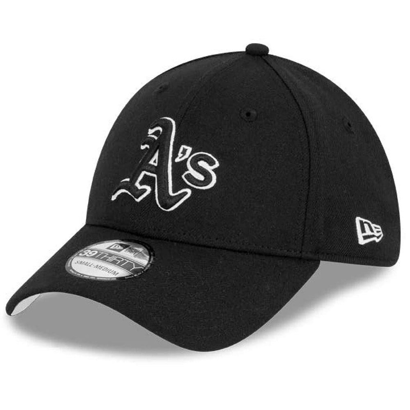 Oakland Athletics New Era MLB Monochrome 39THIRTY Stretch Fit Hat – Black