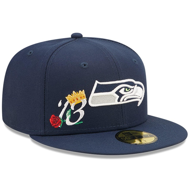 Seattle Seahawks New Era NFL Crown Champs 59FIFTY Fitted Hat – Navy