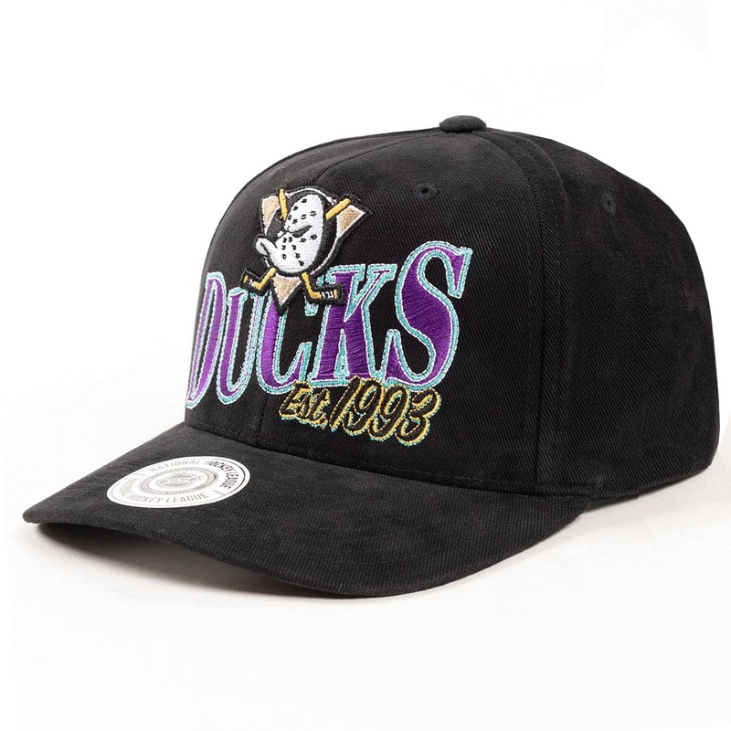 Anaheim Mighty Ducks NHL Wave Pro Crown Snapback Hat – Faded Black