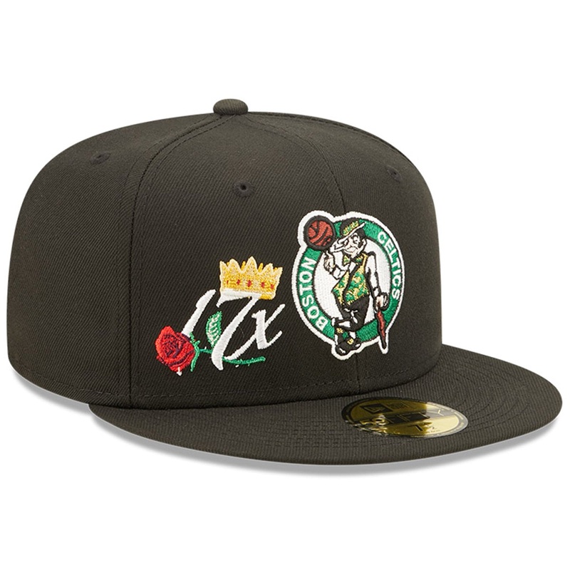 Boston Celtics New Era NBA Crown Champs 59FIFTY Fitted Hat – Black