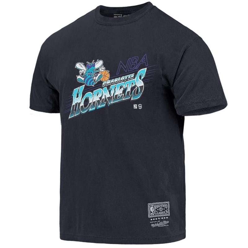 Charlotte Hornets Mitchell & Ness NBA Last Second Shot Vintage T-Shirt – Faded Black