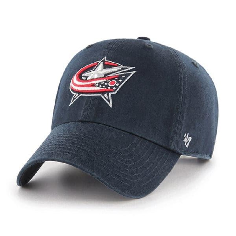 Columbus Blue Jackets ’47 NHL Team Clean Up Strapback Hat – Navy