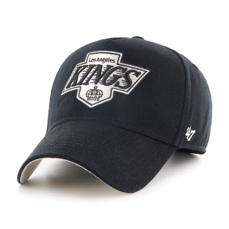 Los Angeles Kings 47 NHL Bone Logo MVP DT Pinch Curve Snapback Hat – Black