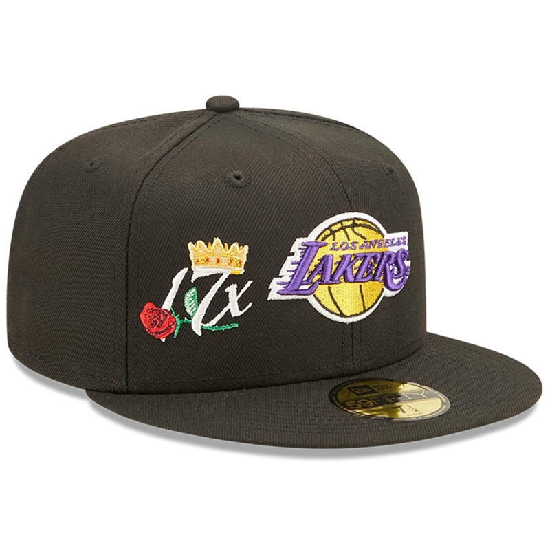 Los Angeles Lakers New Era NBA Crown Champs 59FIFTY Fitted Hat – Black