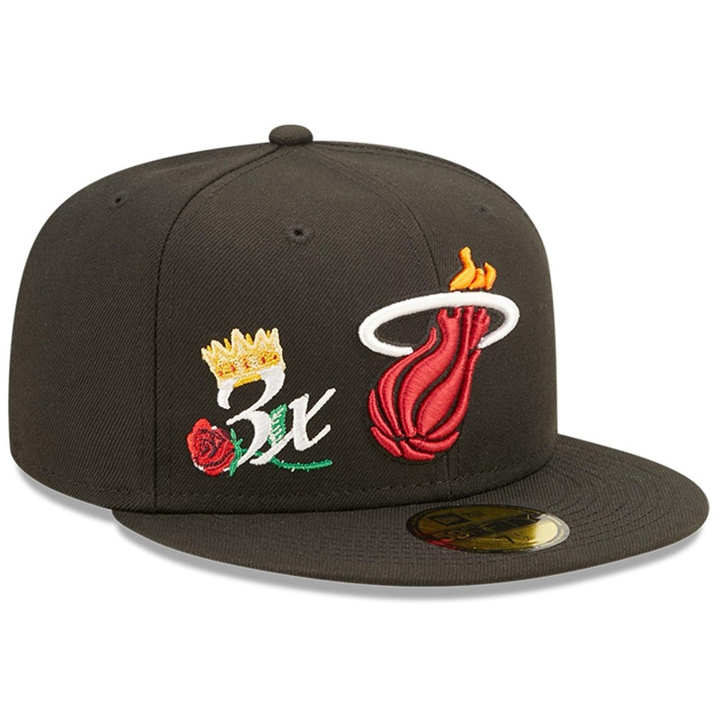 Miami Heat New Era NBA Crown Champs 59FIFTY Fitted Hat – Black