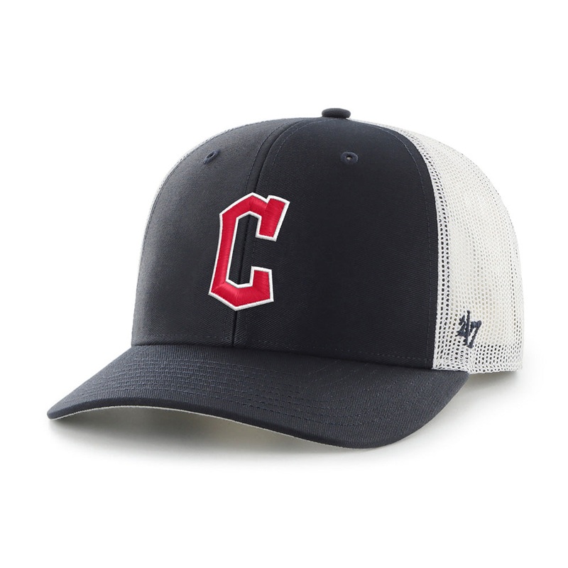 MLB Cleveland Guardians ’47 Primary Trucker Snapback Hat – Navy