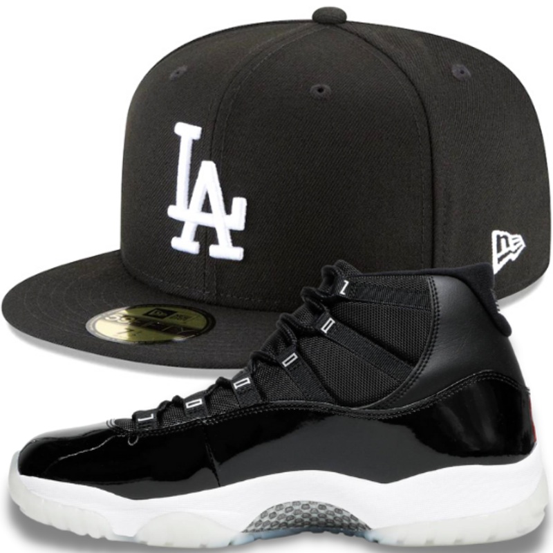 New Era Black LA Dodgers Fitted Hat w/ Air Jordan Jubliee 11’s