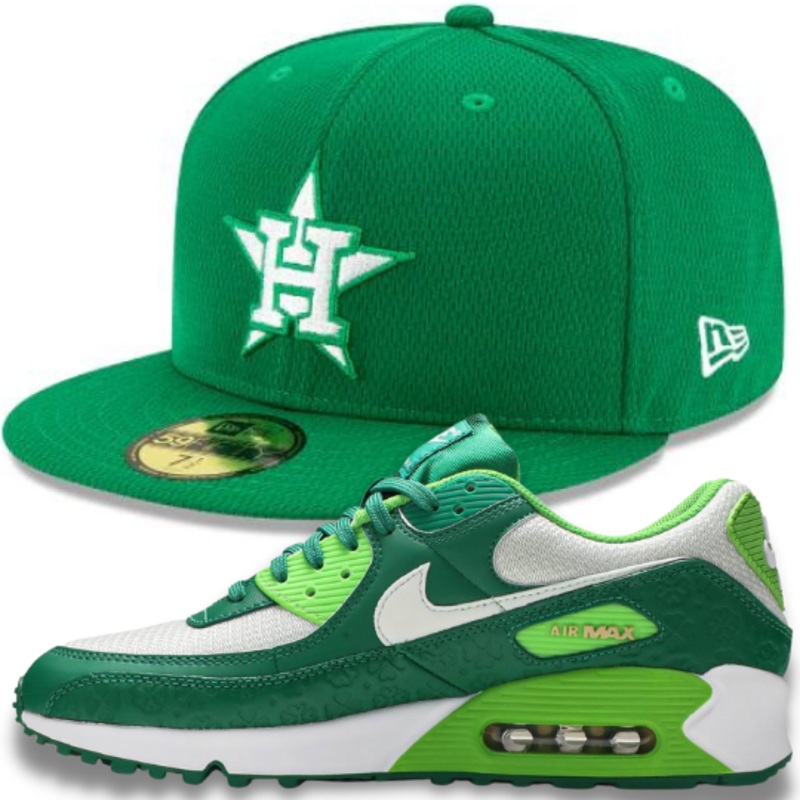 New Era Houston Astros St. Patrick’s Fitted Hat w/ Green Air Max 90’s St. Patrick’s Day