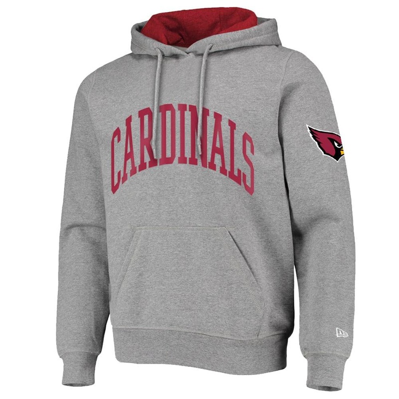 Arizona Cardinals New Era NFL Block Arch Hoodie Jumper – Heather Grey