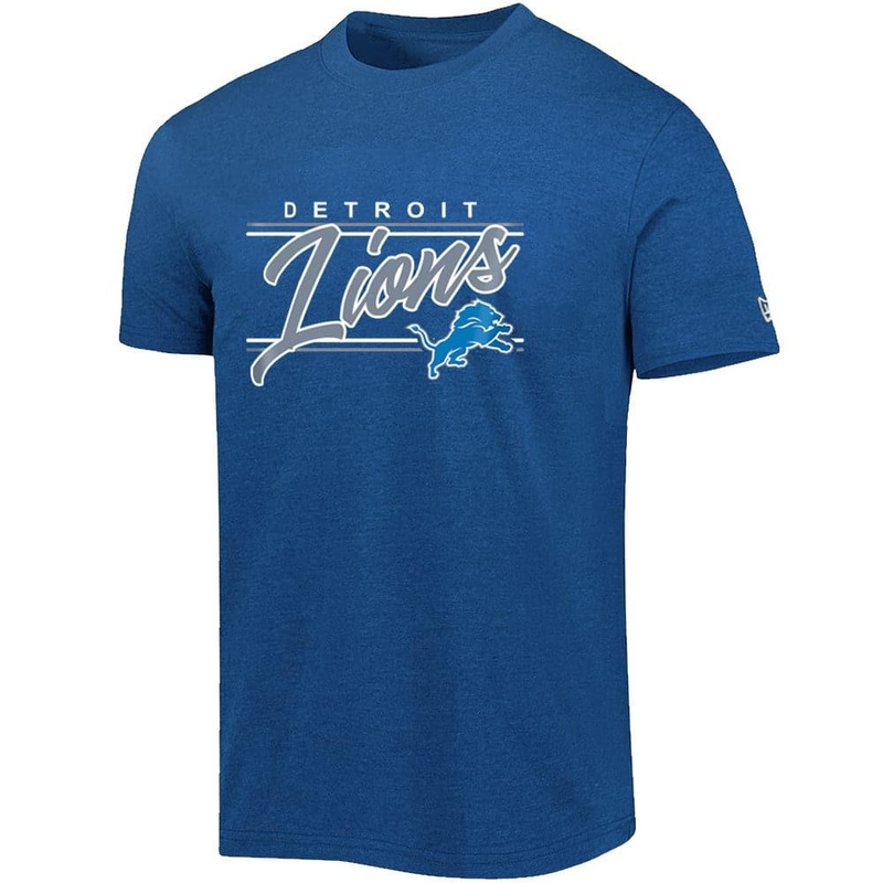 Detroit Lions New Era NFL Script Block Bi-Blend T-Shirt – Blue