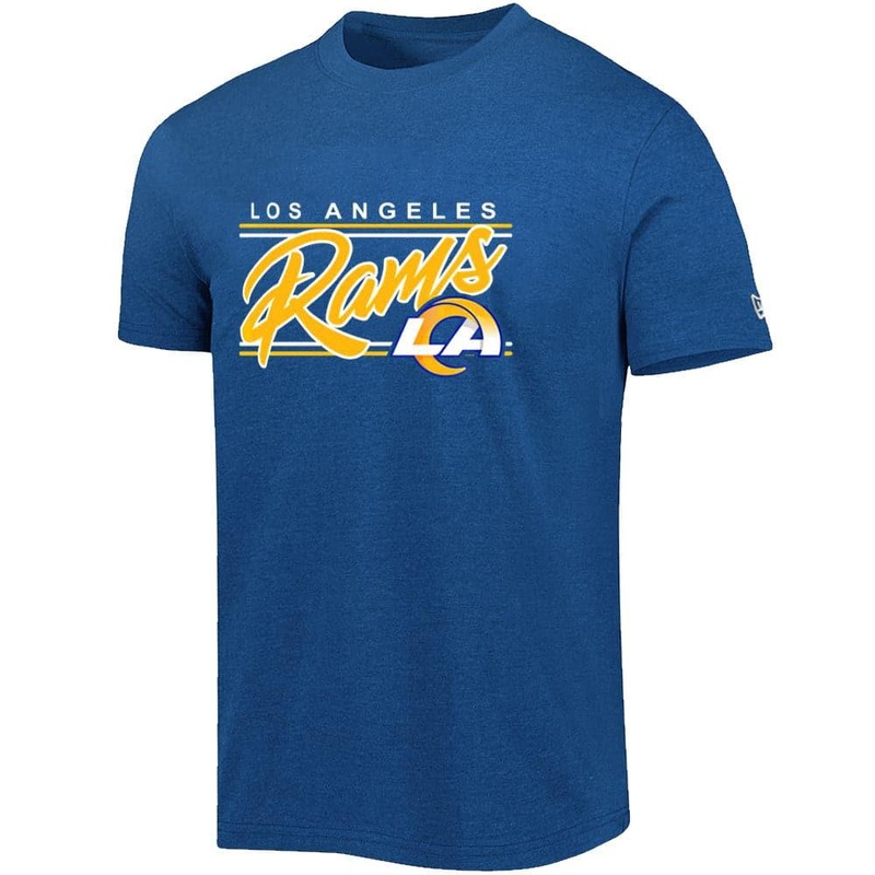 Los Angeles Rams New Era NFL Script Block Bi-Blend T-Shirt – Blue