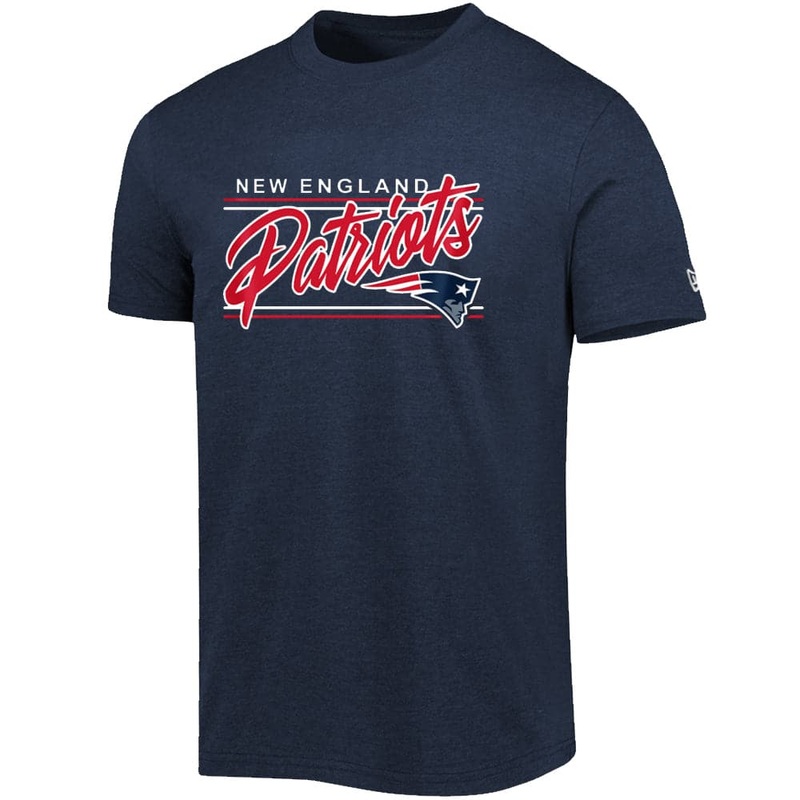 New England Patriots New Era NFL Script Block Bi-Blend T-Shirt – Navy