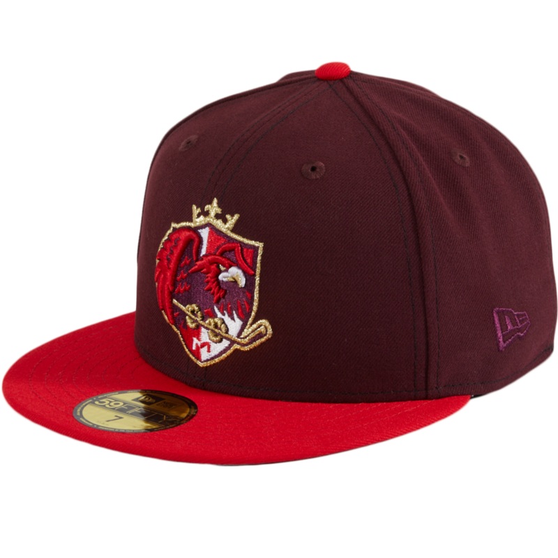 New Era 32 Designs Montreal Reign Maroon Hat Club Hockey League 59FIFTY Fitted Hat