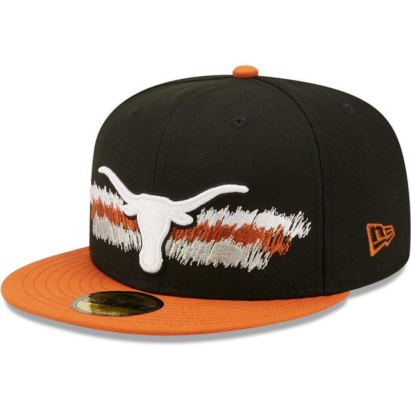 New Era Texas Longhorns Black Scribble 59FIFTY Fitted Hat